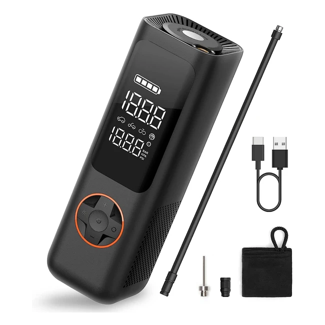 Gonfleur de pneus sans fil Qicycle Mini 150psi avec batterie rechargeable et vitesse de gonflage rapide