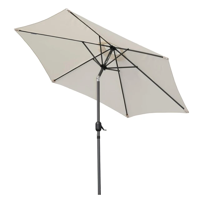 Sombrilla Angel Living 300cm con Inclinación y Manivela - Aluminio 38mm - Beige Claro