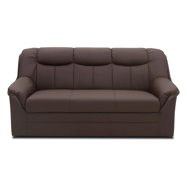 Domo Collection Sofa Berlin - Klassische Polstergarnitur mit Federkern - 3-Sitzer - Schwarz