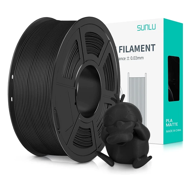 Filamento PLA Matte Sunlu 175mm Negro - Bobina 1kg/2.2lbs - Fácil de Usar