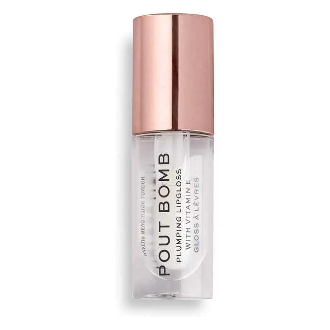 Revolution Pout Bomb Plumping Gloss Glaze Clear - High Shine & Vitamin E Infused