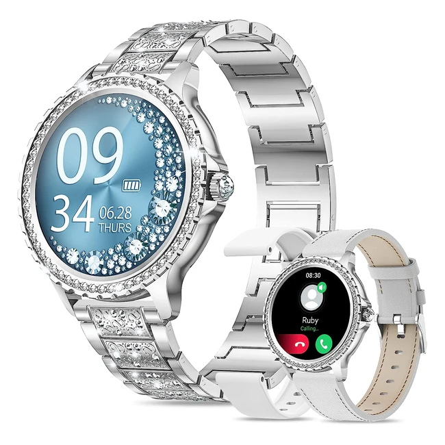 Smartwatch Donna Dekefit con Diamanti, Cardiofrequenzimetro e Monitoraggio Fisiologico