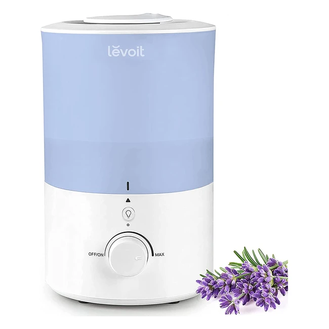 Levoit Topfill Luftbefeuchter 3L mit Nachtlicht, 360° drehbare Dampfdüsen, 25Std Laufzeit, BPA-frei, Duftdiffusor, 28dB superleise - Blau