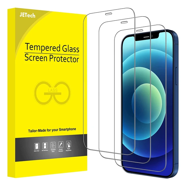 Protection écran Jetech pour iPhone 12/12 Pro 6.1 pouces, film transparent 9H, lot de 3