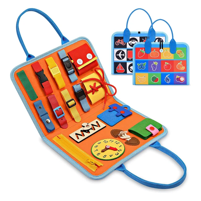Gralal Busy Board Montessori Toys - Sensory & Educational Toys for 2-5 Year Olds - Travel Toys for Boys & Girls