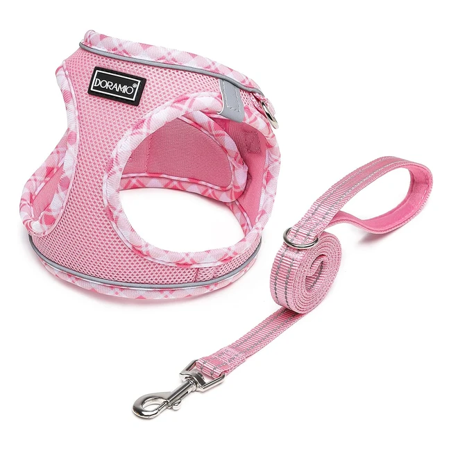 Arnes para perros y gatos pequeños y medianos, antitirones y reflectante, transpirable y cómodo, rosa