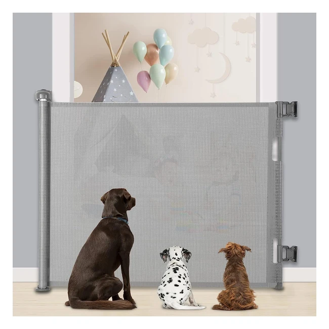 Cancelletto Estensibile per Bambini 180 cm - Sicurezza per Scale e Corridoi Interni ed Esterni - Grigio