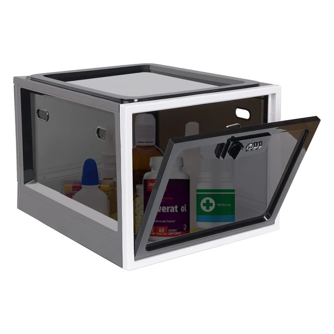 Lockable Medicine Box - Premium Material, Secure Storage for Medicine, Food, Snacks, Phone, Tablet