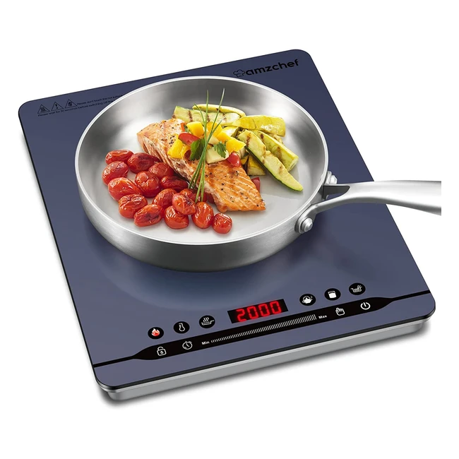 Piastra ad Induzione Portatile AMZCHEF 2000W - 9 Livelli di Potenza e Temperatur