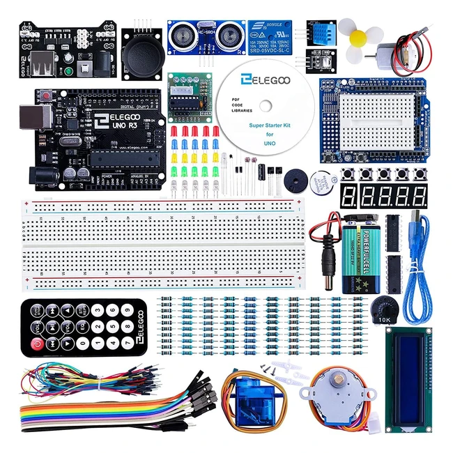 ELEGOO UNO R3 Starter Kit - Arduino Einsteigerset mit Tutorial auf Deutsch Mikr