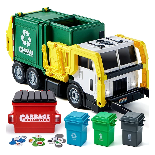 Garbage Truck Toy for Boys 3-7 Years Old - Realistic with Lights and Sounds - Joyin Toys