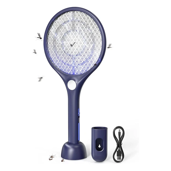 Conopu Racchetta Zanzare Elettrica 4000V USB Ricaricabile - Protezione 3 Strati 