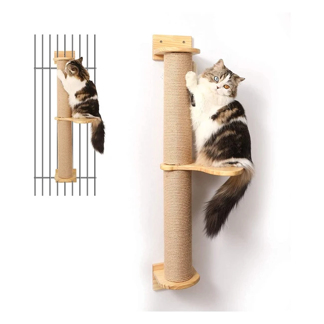 Árbol de actividades para gatos Fukumaru con postes rascadores de yute y hamaca - ¡Ideal para gatos de todas las edades!