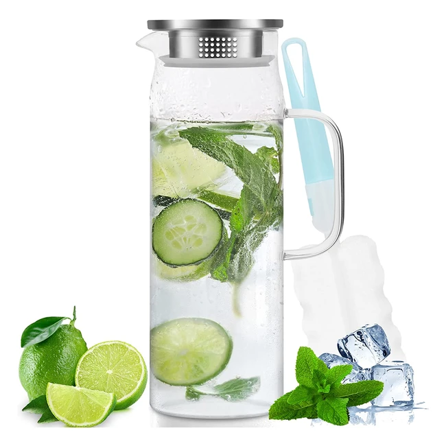 Caraffa in Vetro 15L con Coperchio Sigillato per Acqua Calda e Fredda - Miudeco