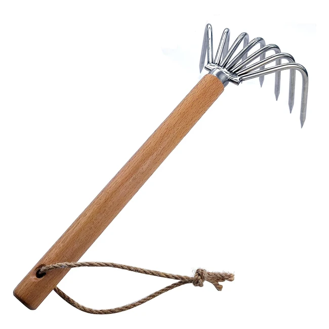 Gaoge Hand Rake - Precision Digging and Soil Leveling Tool with Wooden Handle
