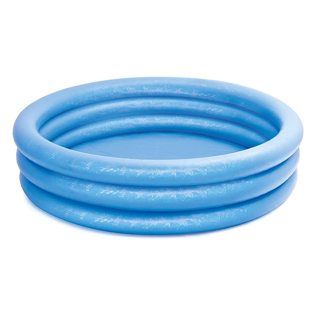 Intex Crystal Blue Inflatable Pool 168mx38cm - Ideal for Ages 3 3 Rings