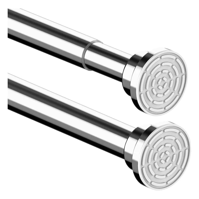 Extendable Shower Rail - No Drilling, No Rust, Stainless Steel - 110-200cm - Bright Silver