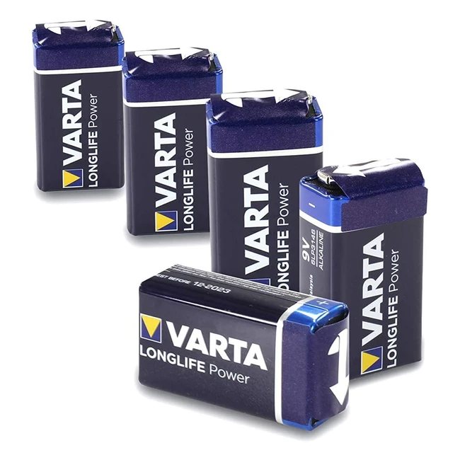 Batterie Varta High Energy 9V Nero - Confezione da 5 - Alta Potenza e Affidabilità