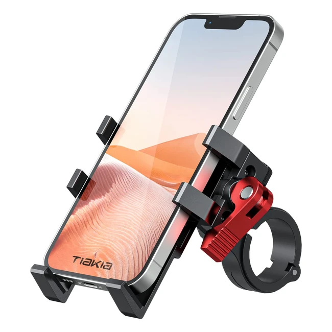 Tiakia 2022 Fahrrad Handyhalterung - Aluminiumlegierung, 360° Rotation, Werkzeugfreie Installation, für 4,5-7 Zoll Smartphones