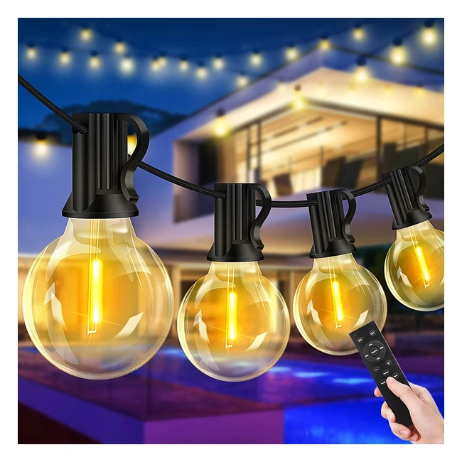 LED Retro Lichterkette für draußen, 30m, dimmbar, wetterfest, warmweiß, für Garten, Balkon, Party