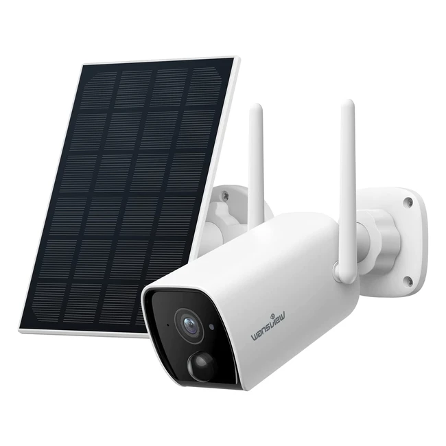 2K Überwachungskamera mit Solarpanel - Wansview WLAN Kamera für den Außenbereich - Kabellos und mit PIR Bewegungsmelder