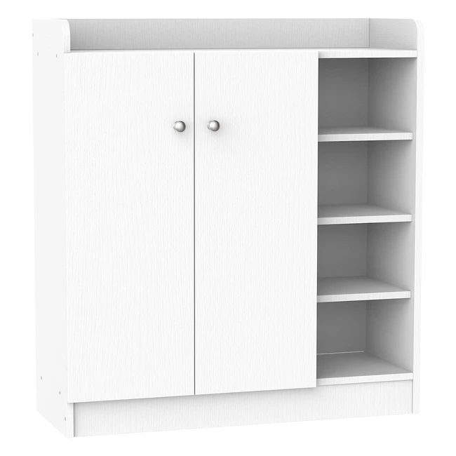 Armadio Scarpiera Homcom Bianco Salvaspazio per 12 Paia di Scarpe - 4 Ripiani Aperti Regolabili