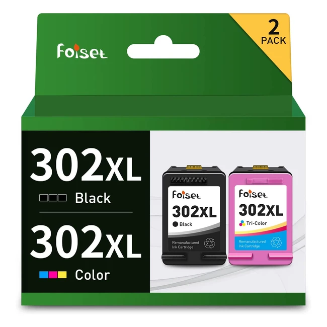 Cartuchos de tinta remanufacturados Foiset HP302XL para Deskjet, Envy y Officejet