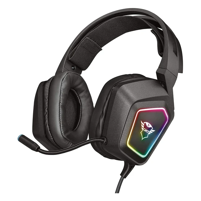 Trust Gaming GXT 450 - Cuffie Over-Ear RGB con Suono Surround 7.1 e Microfono Flessibile per PC - Nero