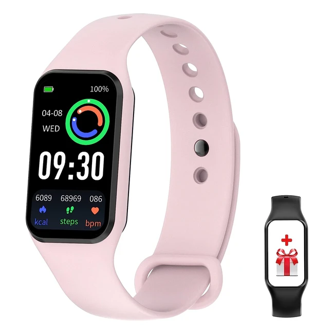Smartwatch Reloj Inteligente Hombre Mujer con Oxímetro, Podómetro y Pulsómetro - Pantalla de 1.47'' IP68 Impermeable - Compatible con Teléfonos Android e iOS - Pink