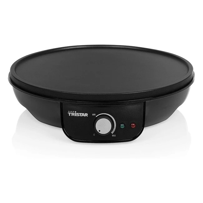 Crepera eléctrica Tristar BP2637 - Superficie antiadherente de 30 cm - Incluye espátula - Negro