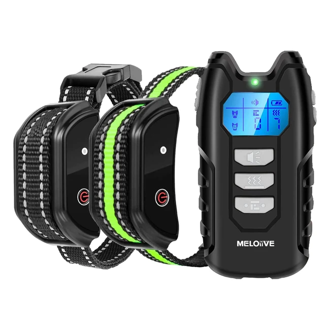 Collar de Adiestramiento para Perros Recargable con 2 Receptores 100% Impermeable y Alcance Remoto de 1000m