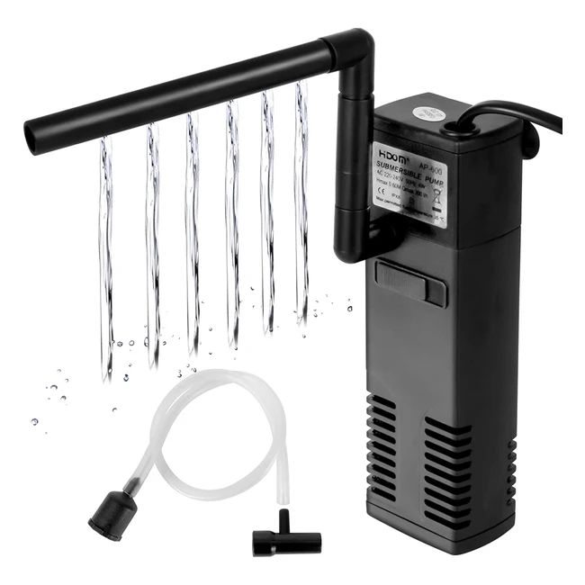 Filtre Aquarium Lunekuck - Débit d'eau 300L/h - Idéal pour aquarium 60L - Multifonctionnel