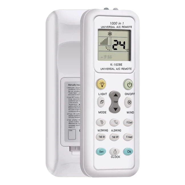Télécommande universelle climatiseur compatible avec toutes les marques - Grand écran LCD - Fonctions complètes