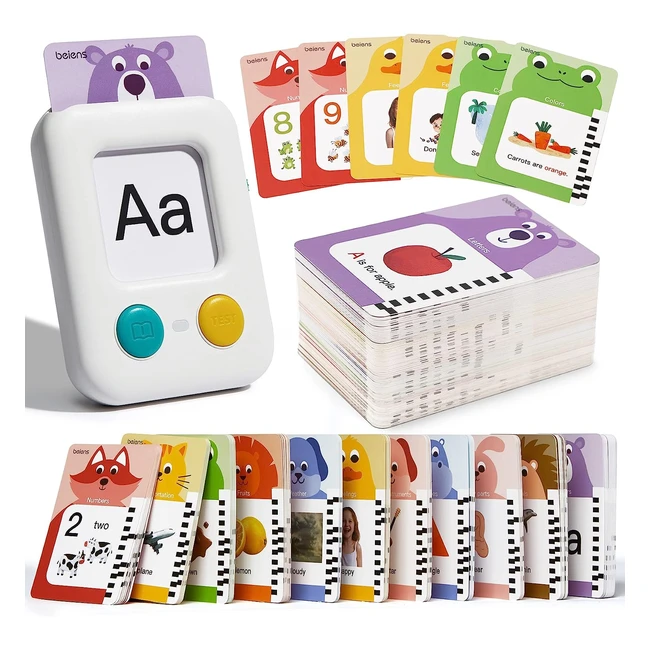 Beiens 120pcs Electronic Flash Cards for Toddlers - ABC 123 Sight Words Preschoo