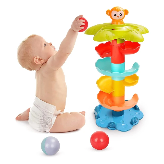 UCradle Upgrade Ball Drop Toy - Swirling Tower for Babies - Educational and Sensory Toy for 1-2 Year Olds