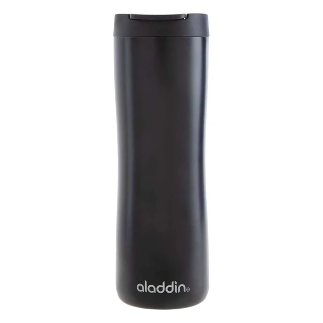 Aladdin Leaklock Thermavac Edelstahl-Reisetasche 0,47 l Schwarz - Doppelwandige Vakuumisolierung hält Getränke 35 Stunden heiß - BP-frei und spülmaschinenfest