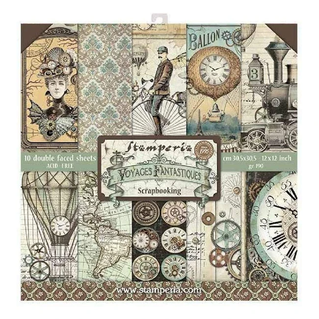 Bloc de papel Stamperia SBBL53 con 10 hojas doble cara multicolor 305x305mm para scrapbooking y proyectos mixtos