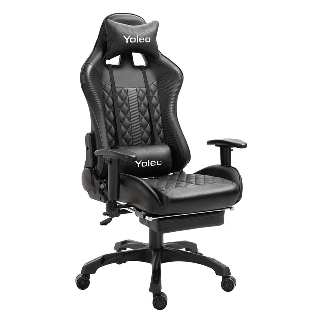 Silla Gaming Yoleo Profesional Ajustable - Carga Máxima 150kg - Negro