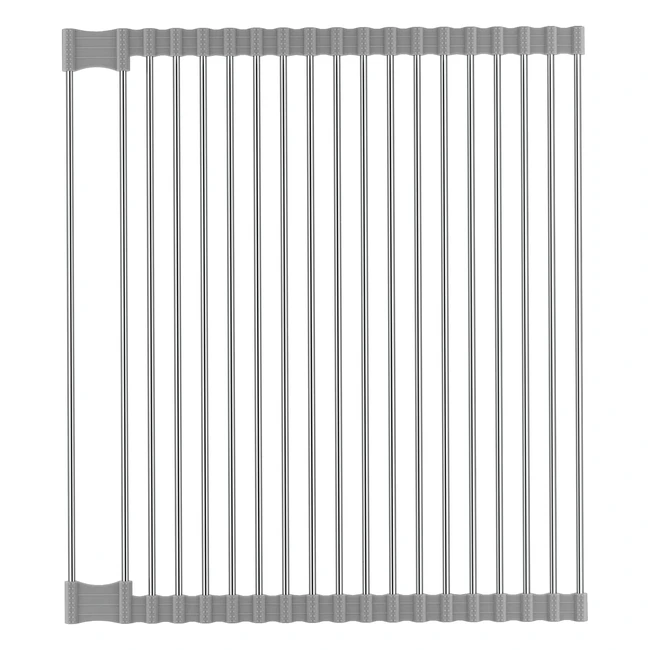 Egouttoir vaisselle pliable Rainsworth en inox - Multifonctionnel pour fruits, légumes et assiettes - Gris