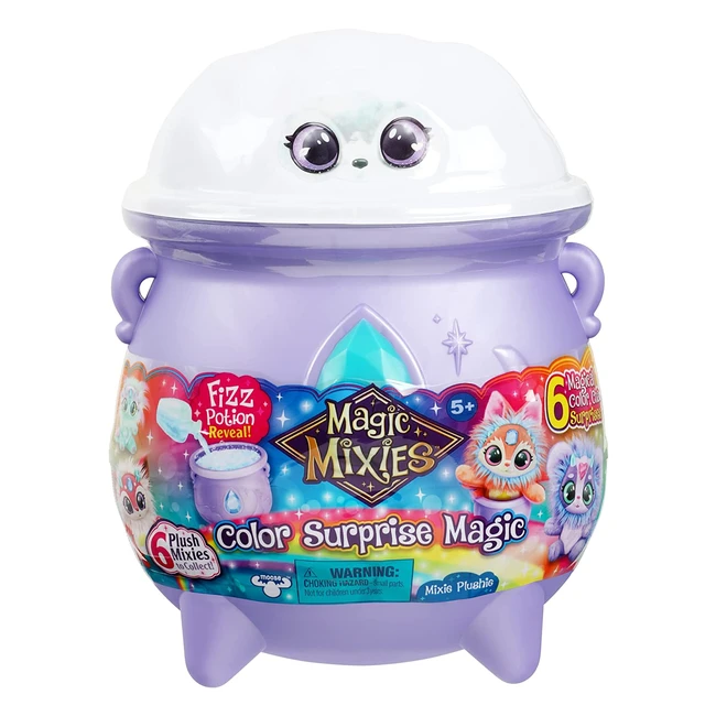 Magic Mixies Color Surprise Cauldron - Reveal a Plushie with 6 Color Change Surprises