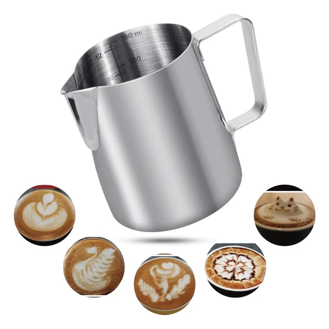 Jarra de leche Anpro 350ml de acero inoxidable para espumar capuchinos y cafés con leche