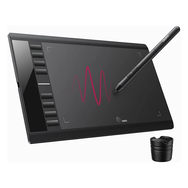 Tavoletta Grafica Ugee M708 V3 - 10x6 pollici, 8192 livelli di sensibilità alla pressione, 8 tasti di scelta rapida personalizzati, compatibile con Windows/Mac OS