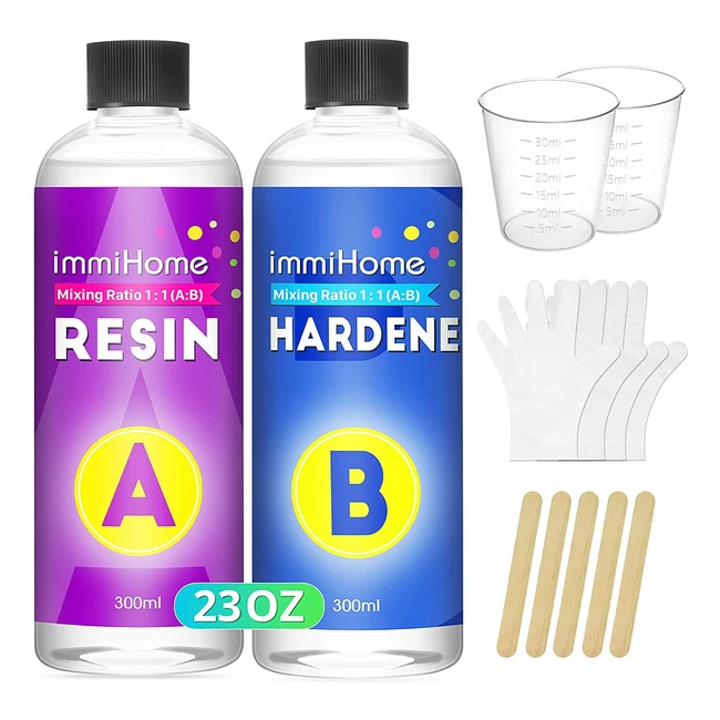 Professional Crystal Clear Epoxy Resin Kit - 600ml/23oz - Self-Leveling, Self-Degassing, UV Resistant - Perfect for Art, Craft, Wood, Jewelry Making, and River Tables