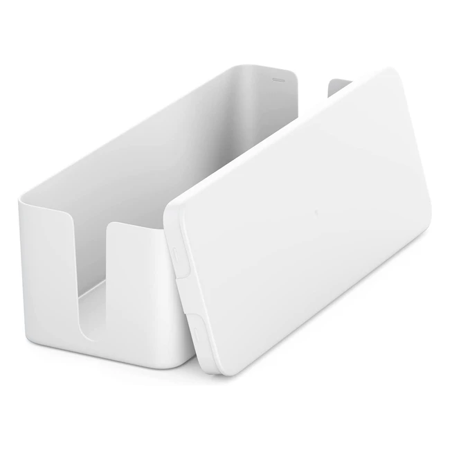 Boîtier de gestion de câbles Deleycon - Organisateur universel pour câbles, rallonges et multiprises - Blanc