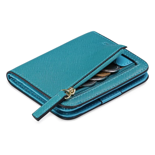 Gaekeao RFID Blocking Leather Wallet for Women - Compact Bifold with Zipper Coin