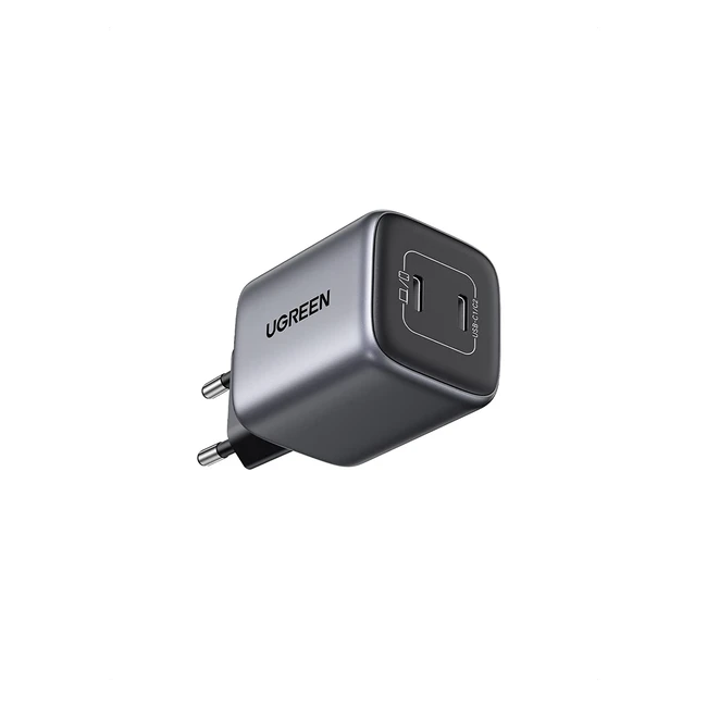Cargador UGREEN Nexode Mini 45W Gan Doble USB-C para Samsung Galaxy S23 Ultra/S22/MacBook Air/iPad Pro/iPhone 14 Pro Max/ Pixel 7 - Super Fast Charging 2.0