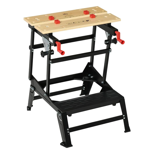 Homcom Workbench Clamping Table - Hhenverstellbar Belastbar bis 100kg Metall