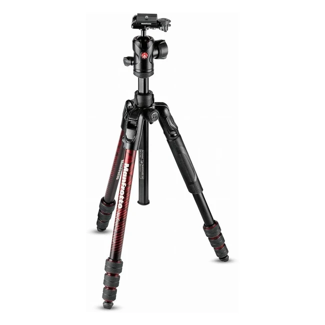 Manfrotto MKBFRTA4RDBH Befree Advanced Travel Tripod - Lightweight Aluminum Red - For Canon, Nikon, Sony DSLR & Mirrorless Cameras - Twist Lock & Ball Head - Up to 9kg Capacity