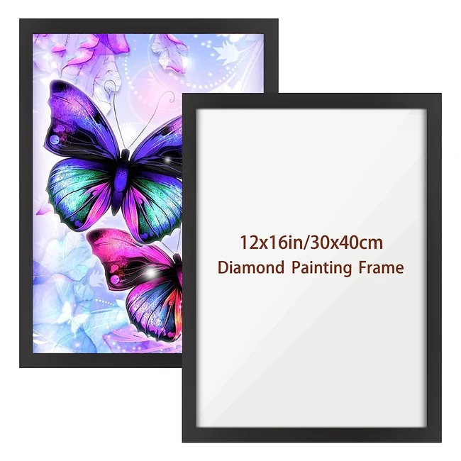 2 Pack Black Magnetic Diamond Painting Frame for 30x40cm - Stable and Durable PVC Material