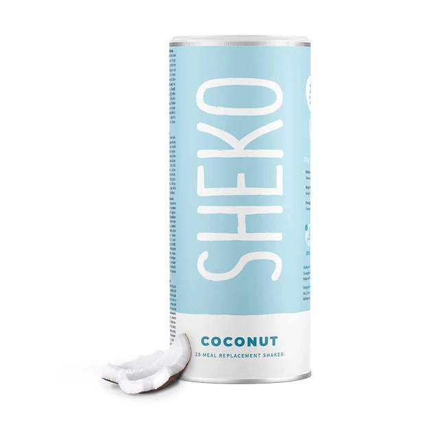 SHEKO Protein Shake für Gewichtsverlust - Kokos Protein Pulver für 25 Mahlzeiten - Glutenfrei